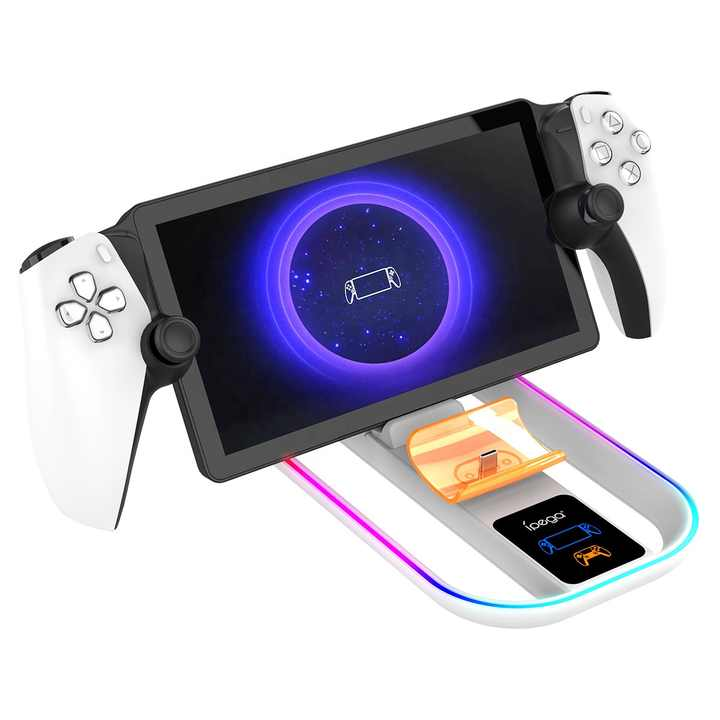 iPega Charger Base With RGB Light For PS5 Portal & Gamepad Charging Dock iPega Charger Base With RGB Light For PS5 Portal & Gamepad Charging Dock